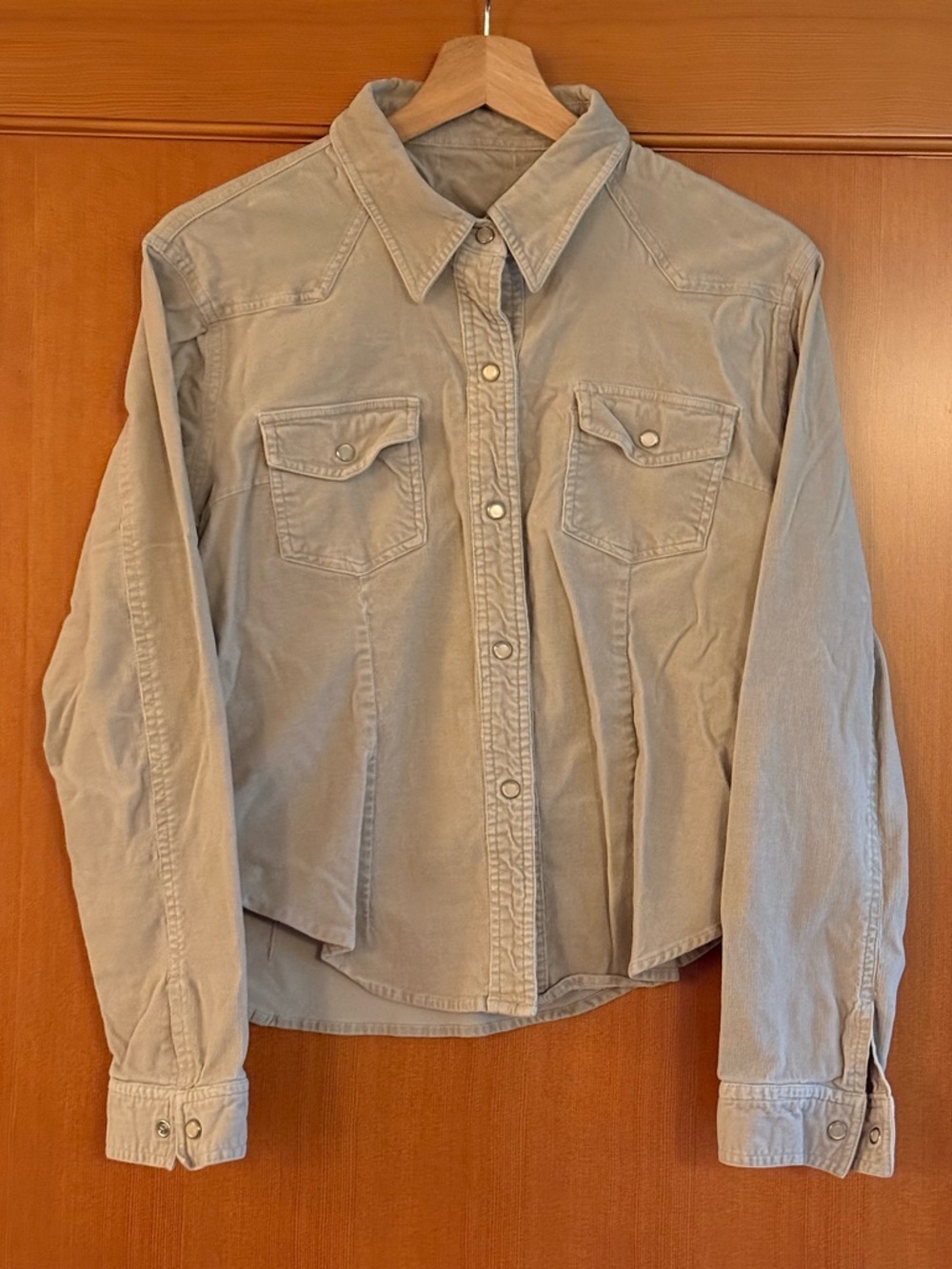 tan western corduroy button up